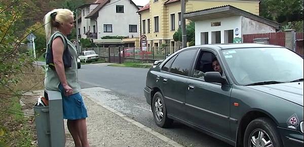 He picks up and fucks hairy blonde grandma